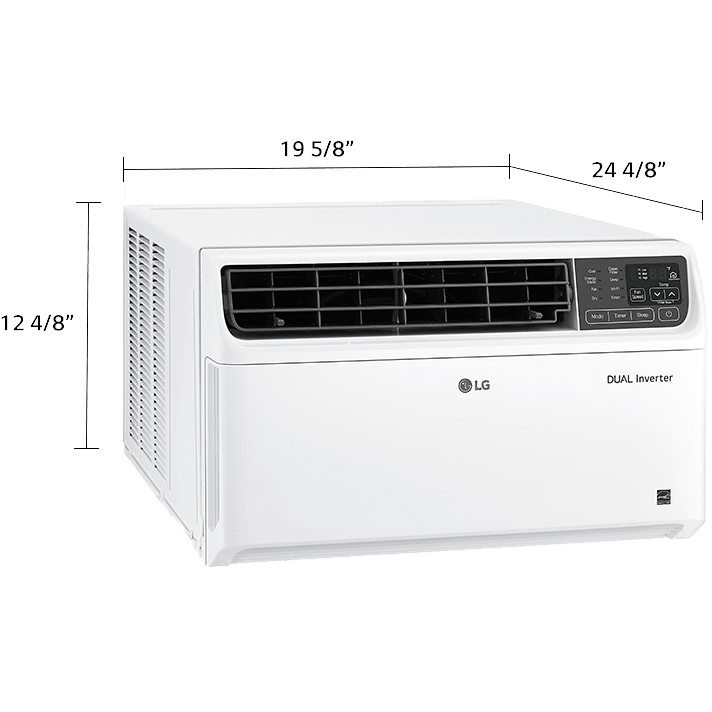 LG LW80221VSM 8,000 BTU Dual Inverter Smart Wi-Fi Window AC - Dimensions