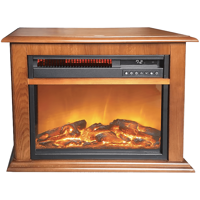 Lifesmart 3-element Infrared Electric Oak Fireplace - Main