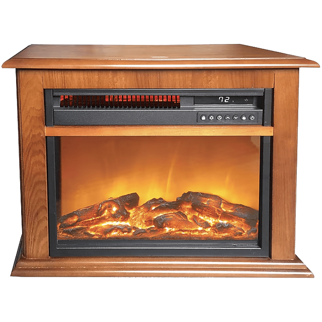 Lifesmart 3-element Infrared Electric Oak Fireplace - Main