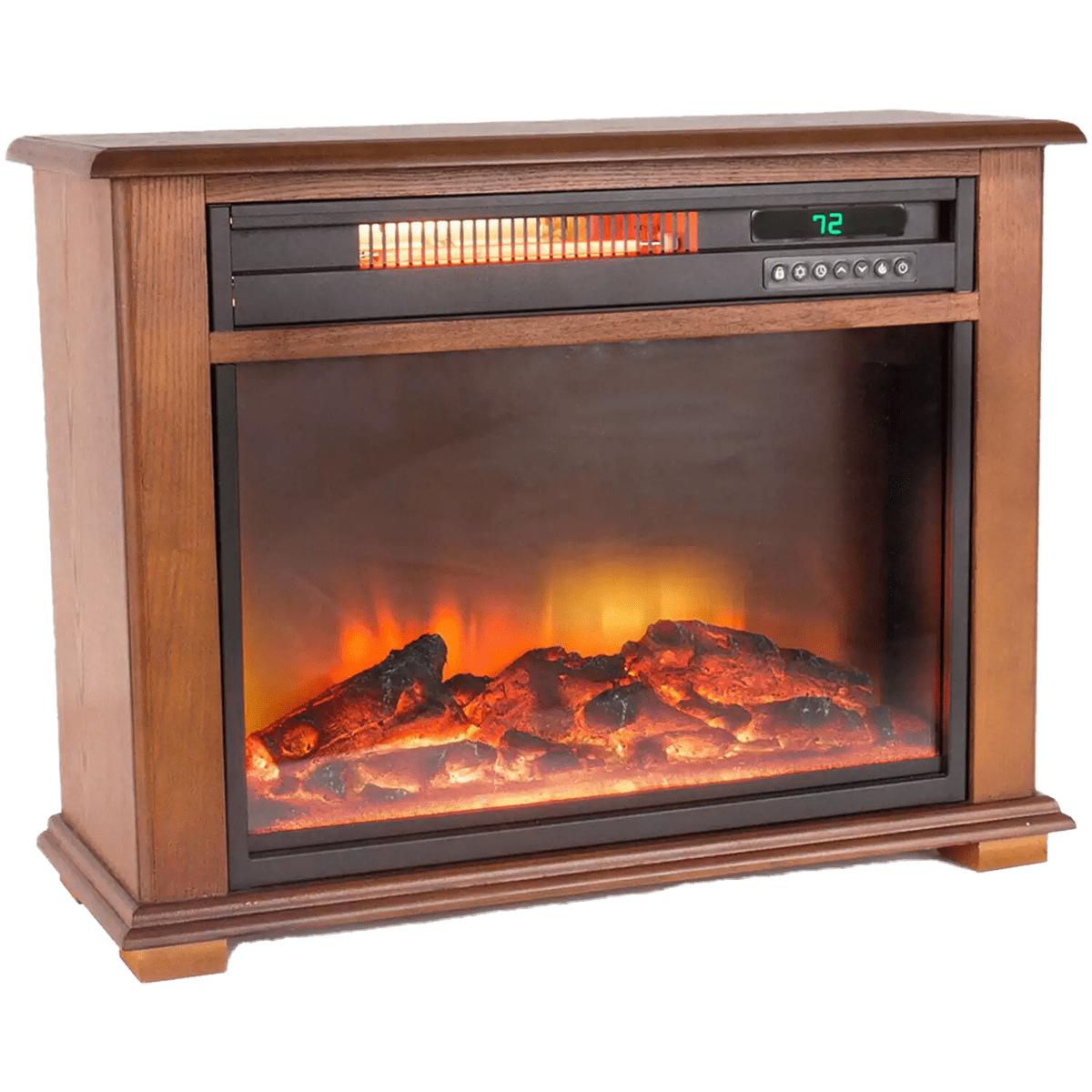 Lifesmart Medium Square Fireplace with Decorative Mantel - Angle 1