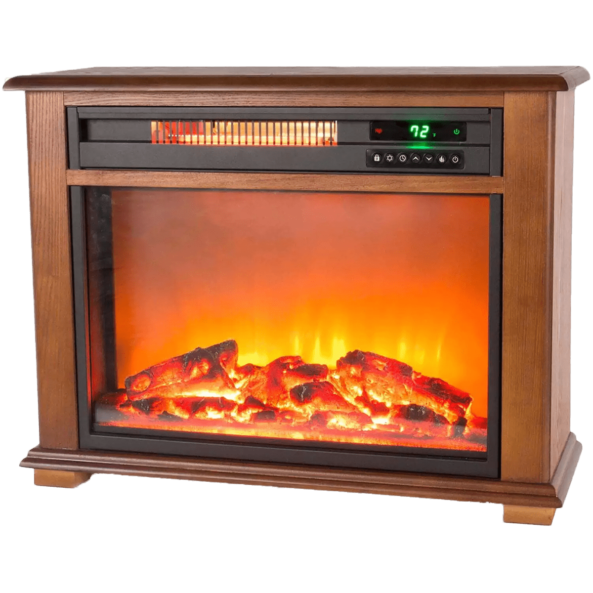 Lifesmart Medium Square Fireplace with Decorative Mantel - Angle 2