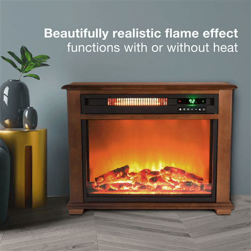 Lifesmart Medium Square Fireplace with Decorative Mantel - Infographic 4
