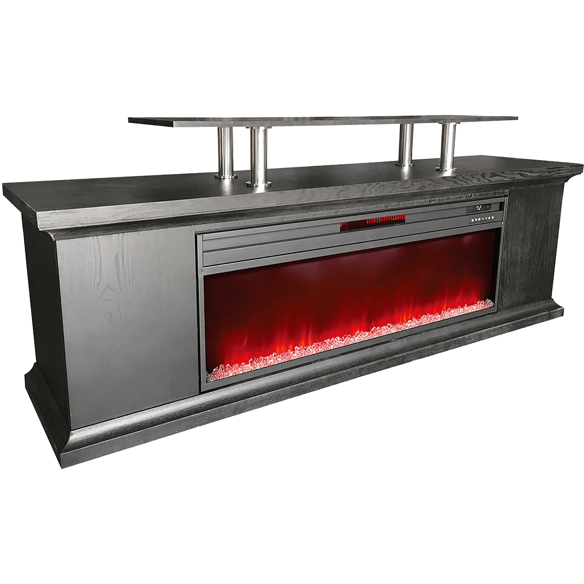 Lifesmart 72-in Fireplace with TV Stand - Faux Glass Beads - Angle 1