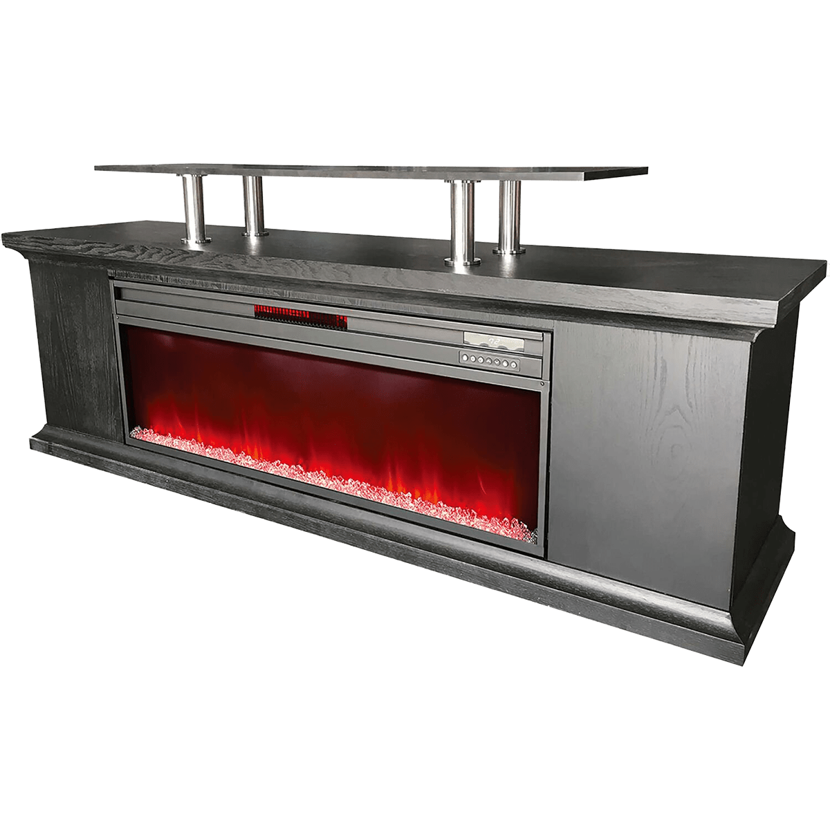 Lifesmart 72-in Fireplace with TV Stand - Faux Glass Beads - Angle 2