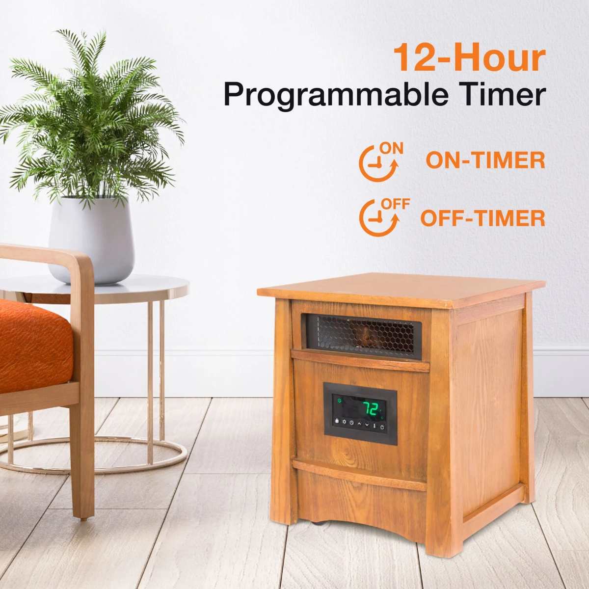 LifeSmart Infrared Heater Wood Cabinet 8 Element - Infographic 3