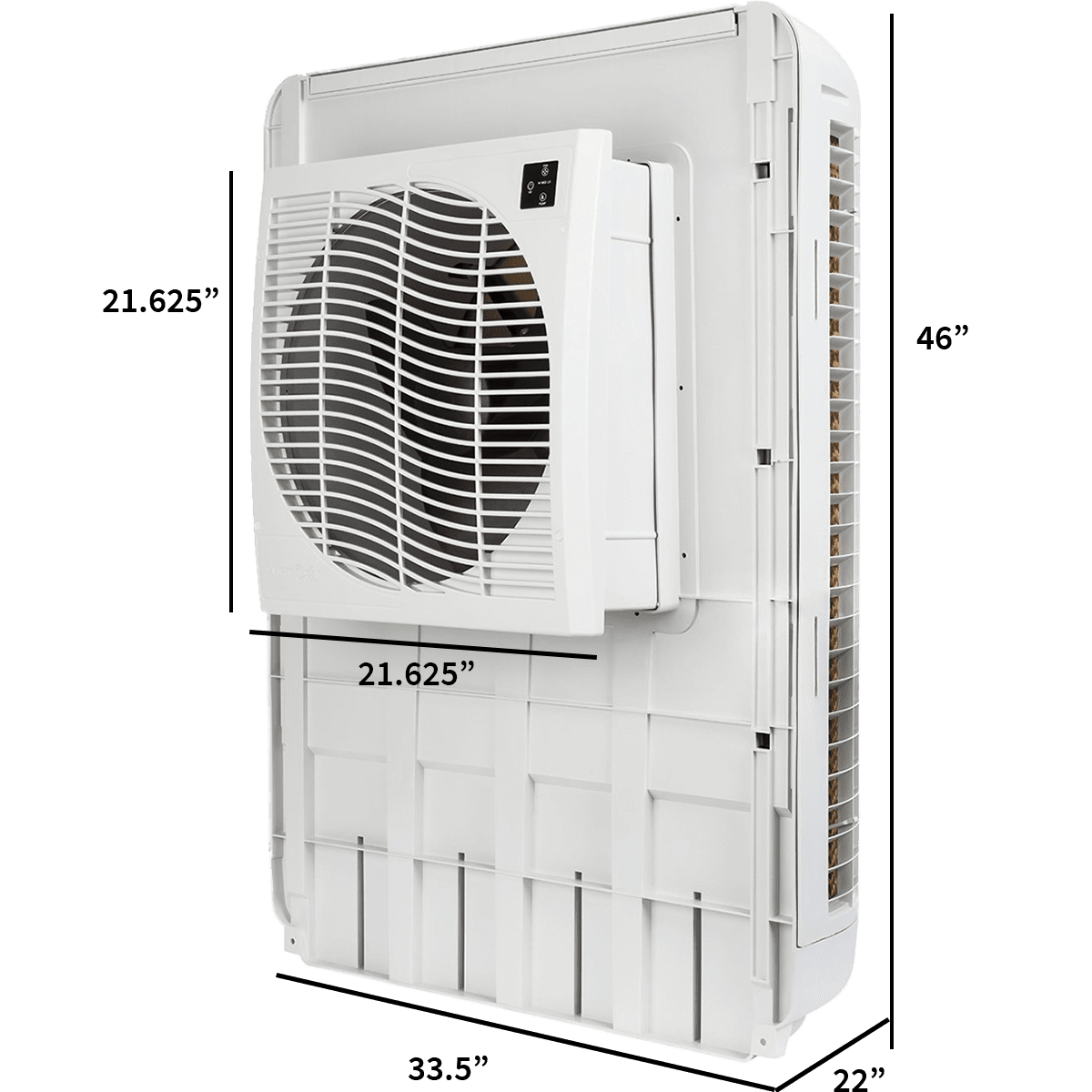 MasterCool MCP44 Slim Profile Window Swamp Cooler - Dimensions