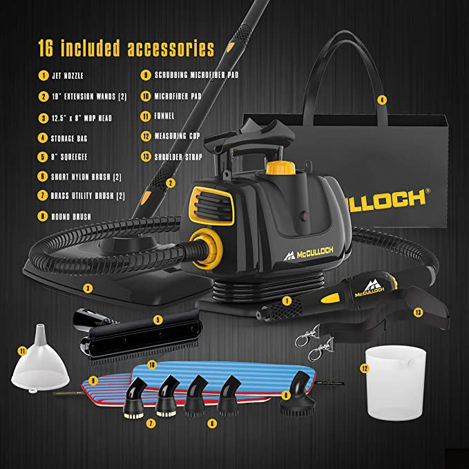 McCulloch MC1270 Portable Power Steam Cleaner - Accessories