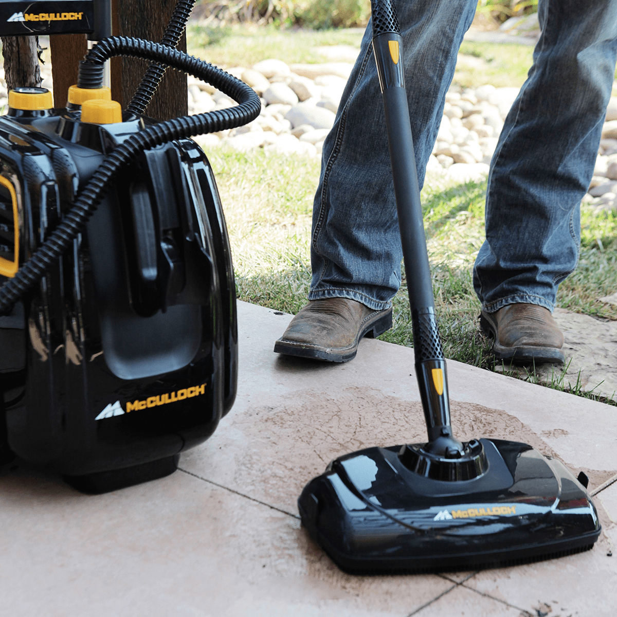 McCulloch Deluxe Canister Steam System (MC1385) - Cleaning Patio