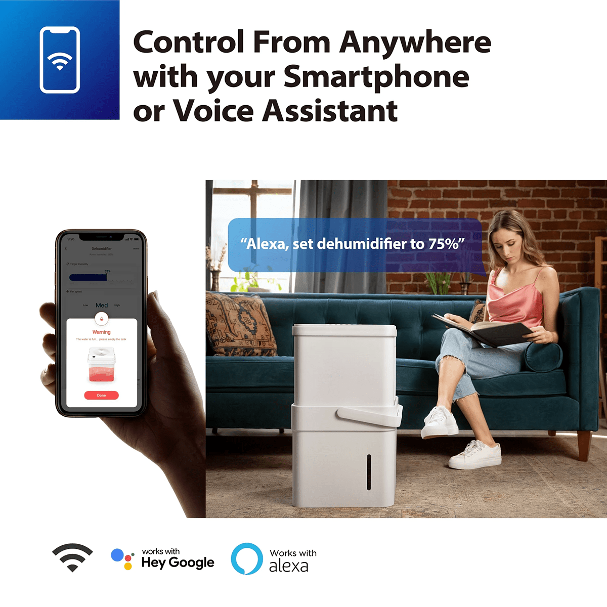 Midea Cube 20 Pint Smart Dehumidifier - Infographic 1