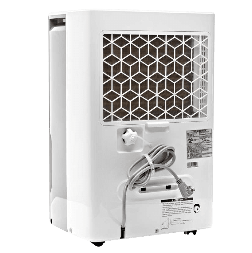 Midea EasyDry 50 Pint Dehumidifier w/ Optional Pump - Rear View