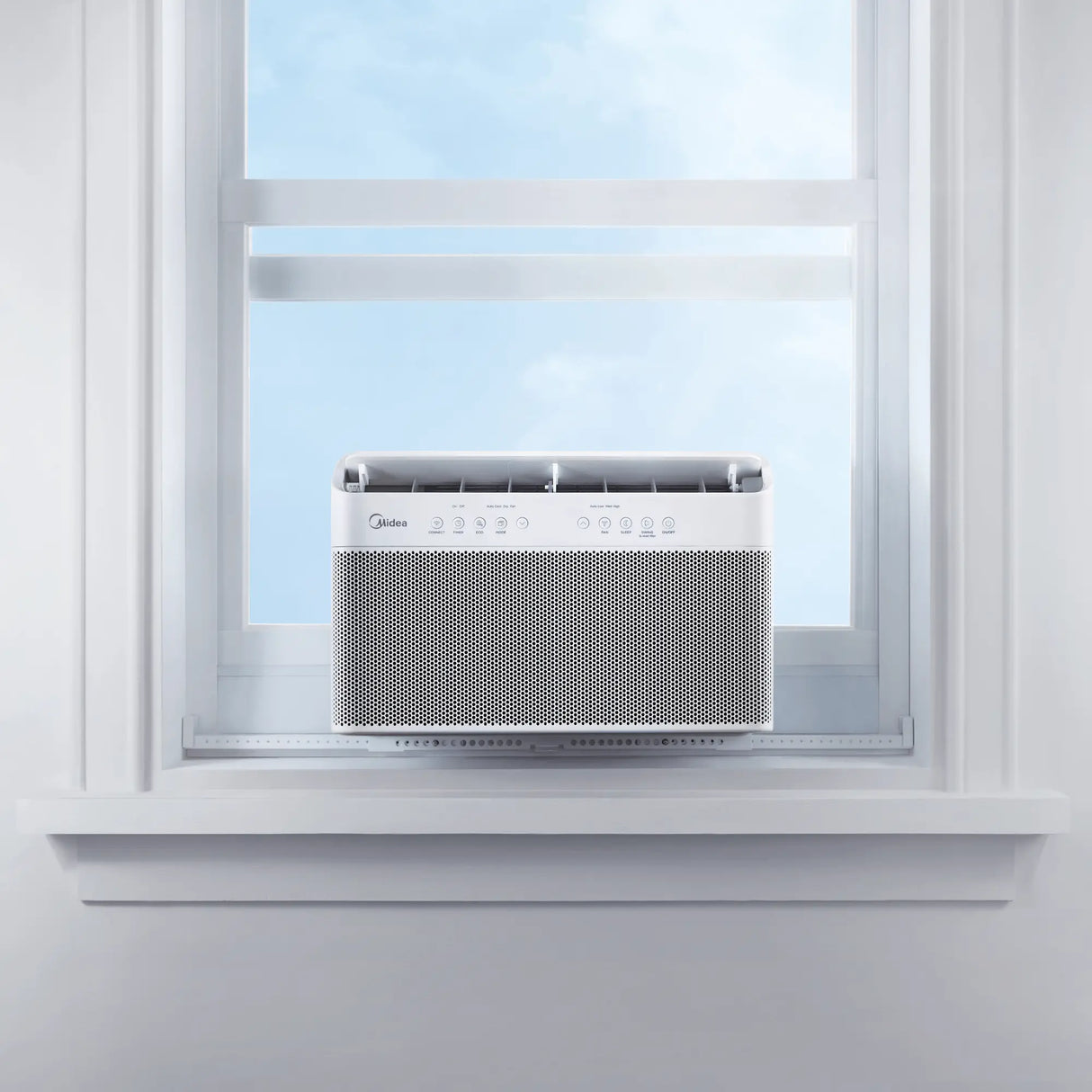 Midea 8,000 BTU U-Shaped Wi-Fi Enabled Window Air Conditioner front view illustration from Midea