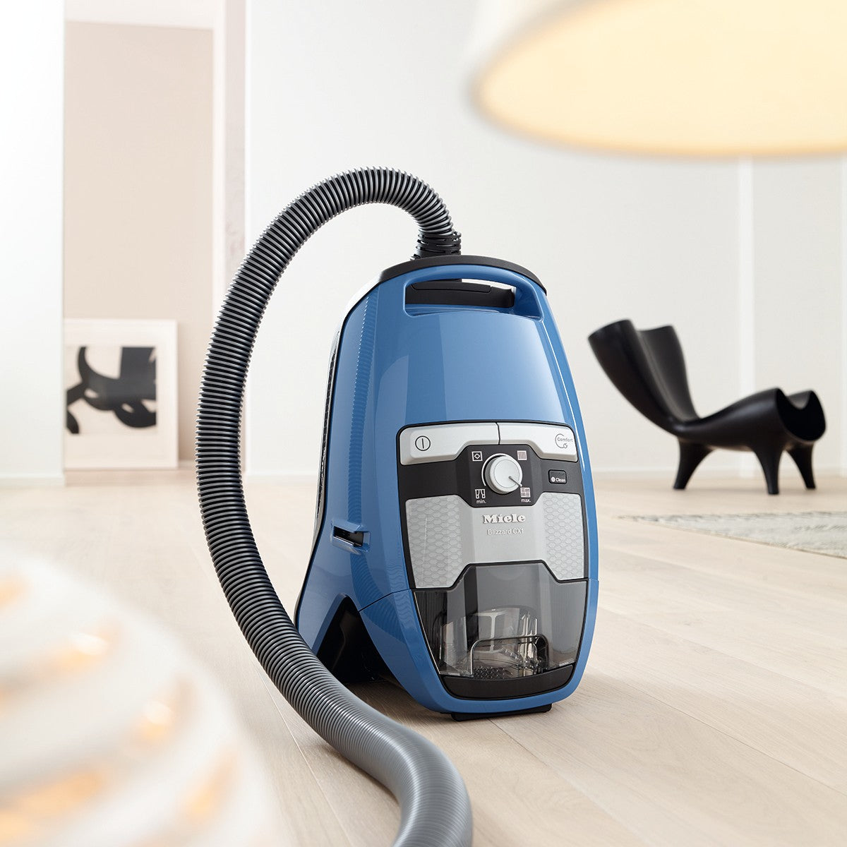 Miele Blizzard CX1 Turbo Team Bagless Canister Vacuum - Standing on End