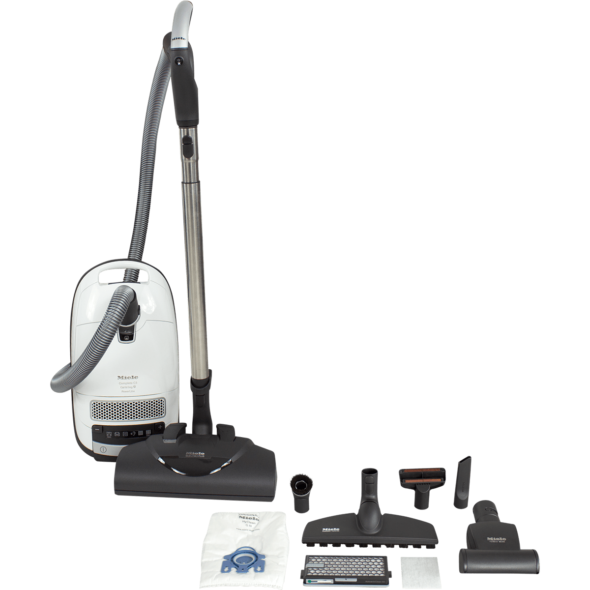 Miele Complete C3 Cat and Dog Vacuum Cleaner for Pet Hair - all included accessories
