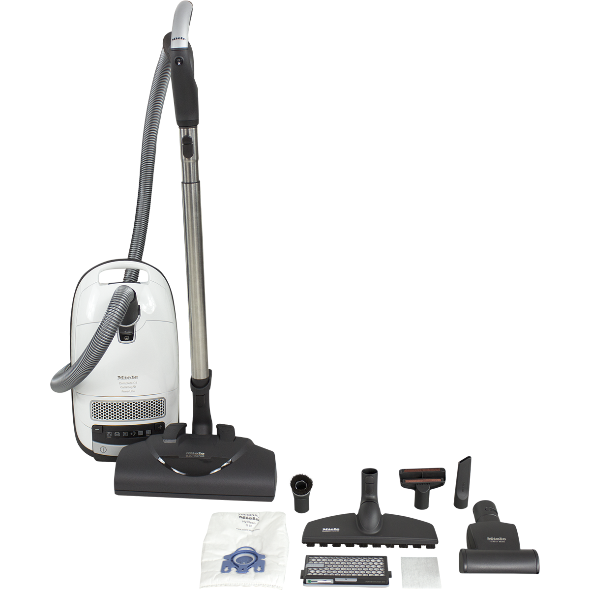 Miele Complete C3 Cat and Dog Vacuum Cleaner for Pet Hair - all included accessories