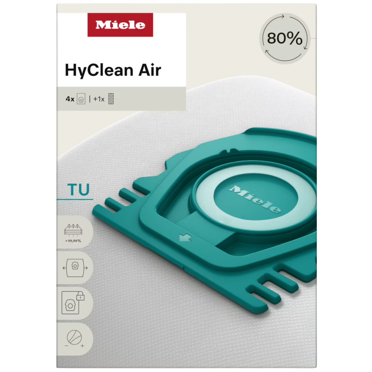 Miele HyClean TU Vacuum Bags 4 Pack - Front