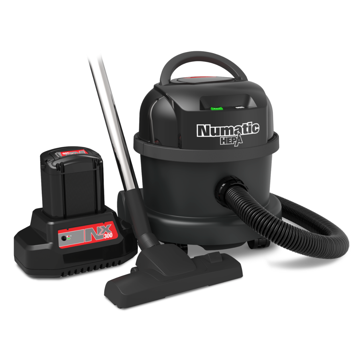 NaceCare Latitude NBV 240NX Commercial Canister Vacuum Fine Dust HEPA - w/ Battery & Brush