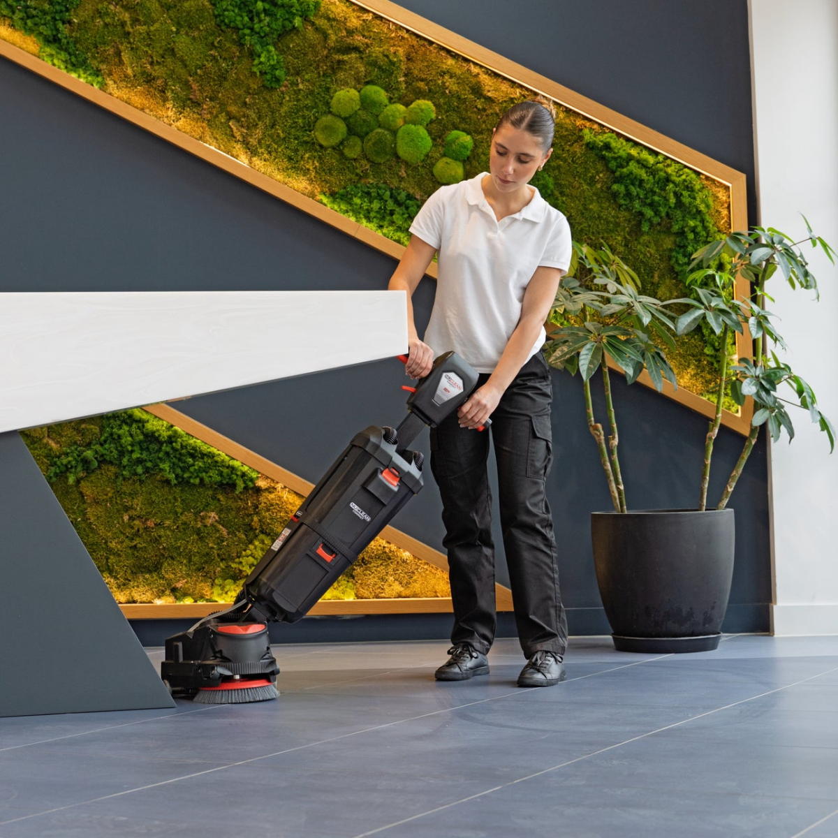 NaceCare NCC220NX Ultra-Compact Battery Floor Scrubber - Lifestyle 5