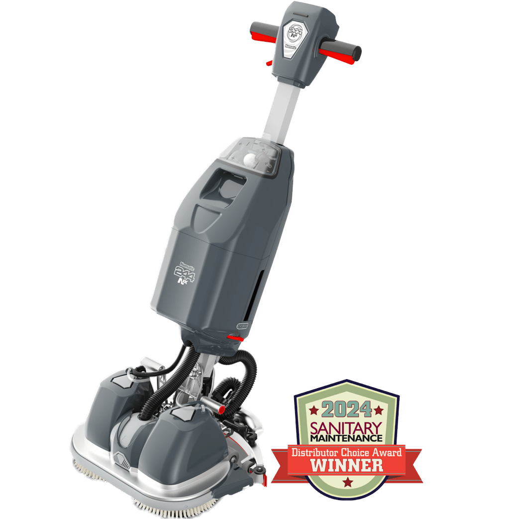 NaceCare Ultra-Compact Battery Operated Floor Scrubber - main with award