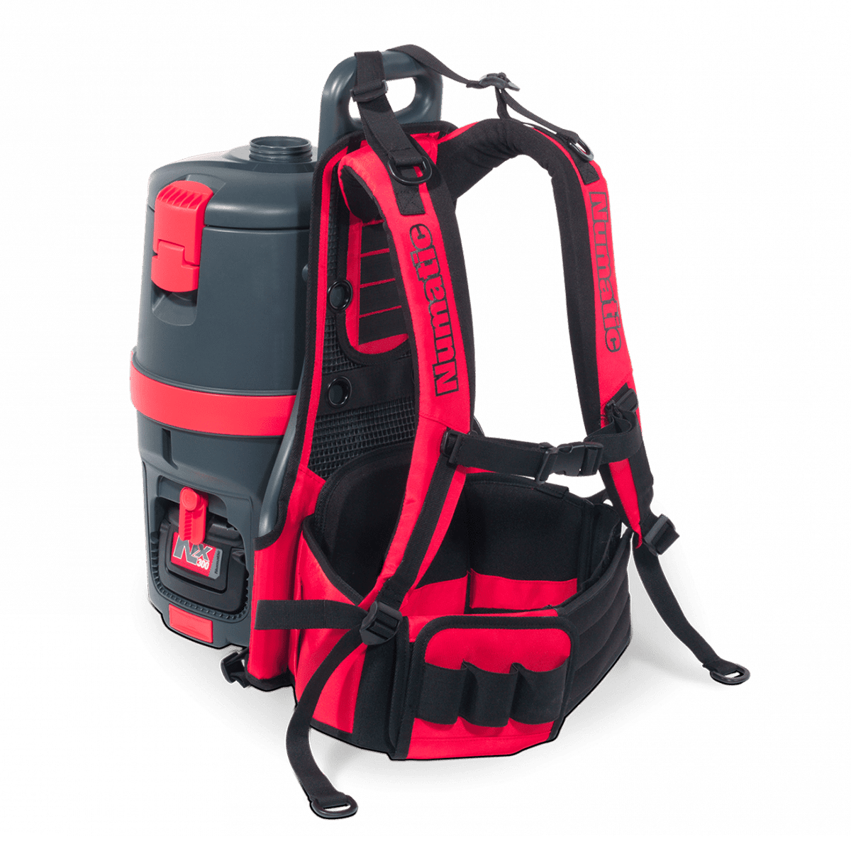 NaceCare RBV150NXH Battery Powered HEPA Backpack Vacuum - Angle