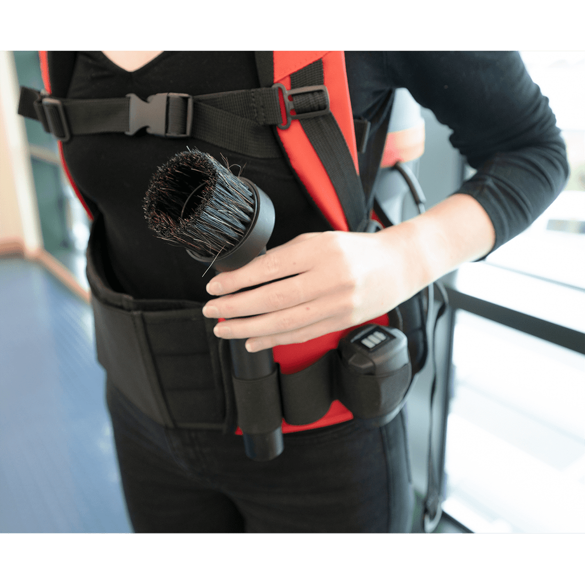 NaceCare RBV150NXH Battery Powered HEPA Backpack Vacuum - Storage Tool