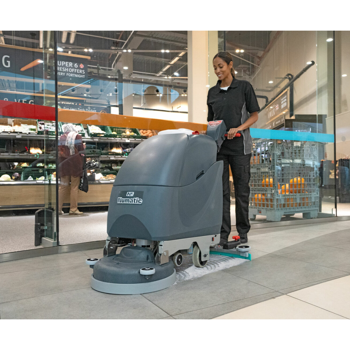 NaceCare TBL 1120 20" Battery Walk Behind Floor Scrubber - Lifestyle 2