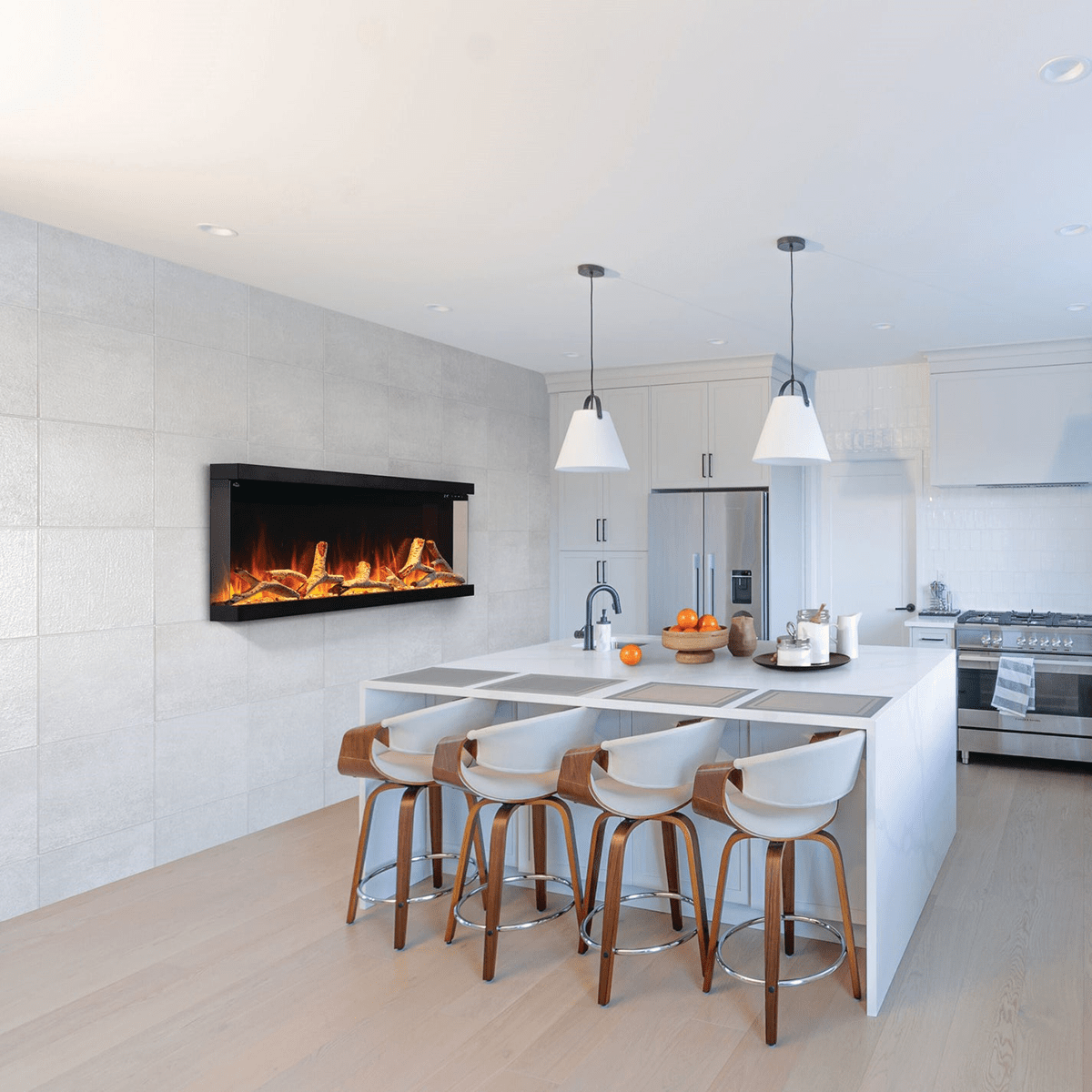 Napoleon Astound FlexMount Electric Fireplace 74 Inch - Lifestyle 2