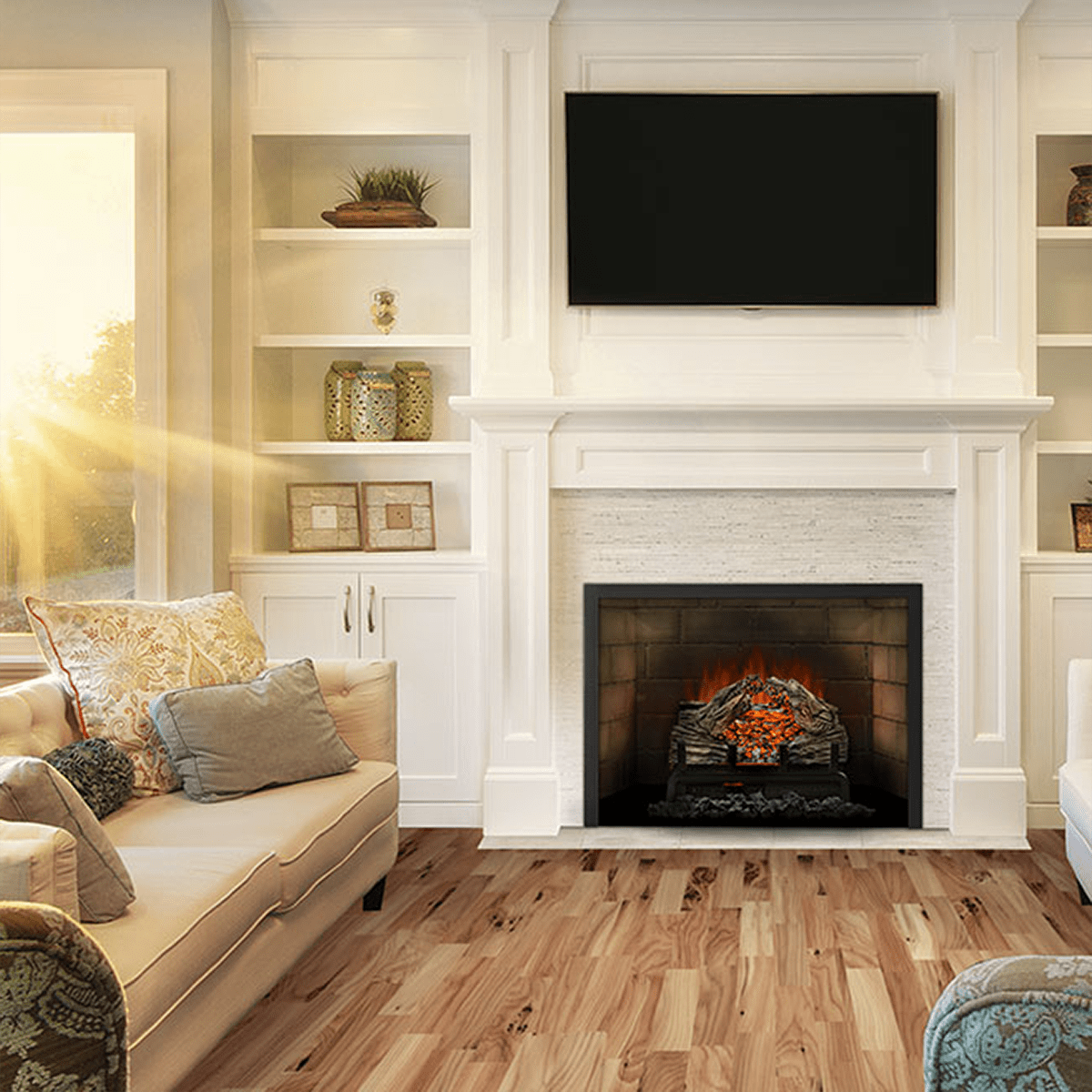 Napoleon Woodland Electric Fireplace Insert/Log Set - 18 Inch in Living Room