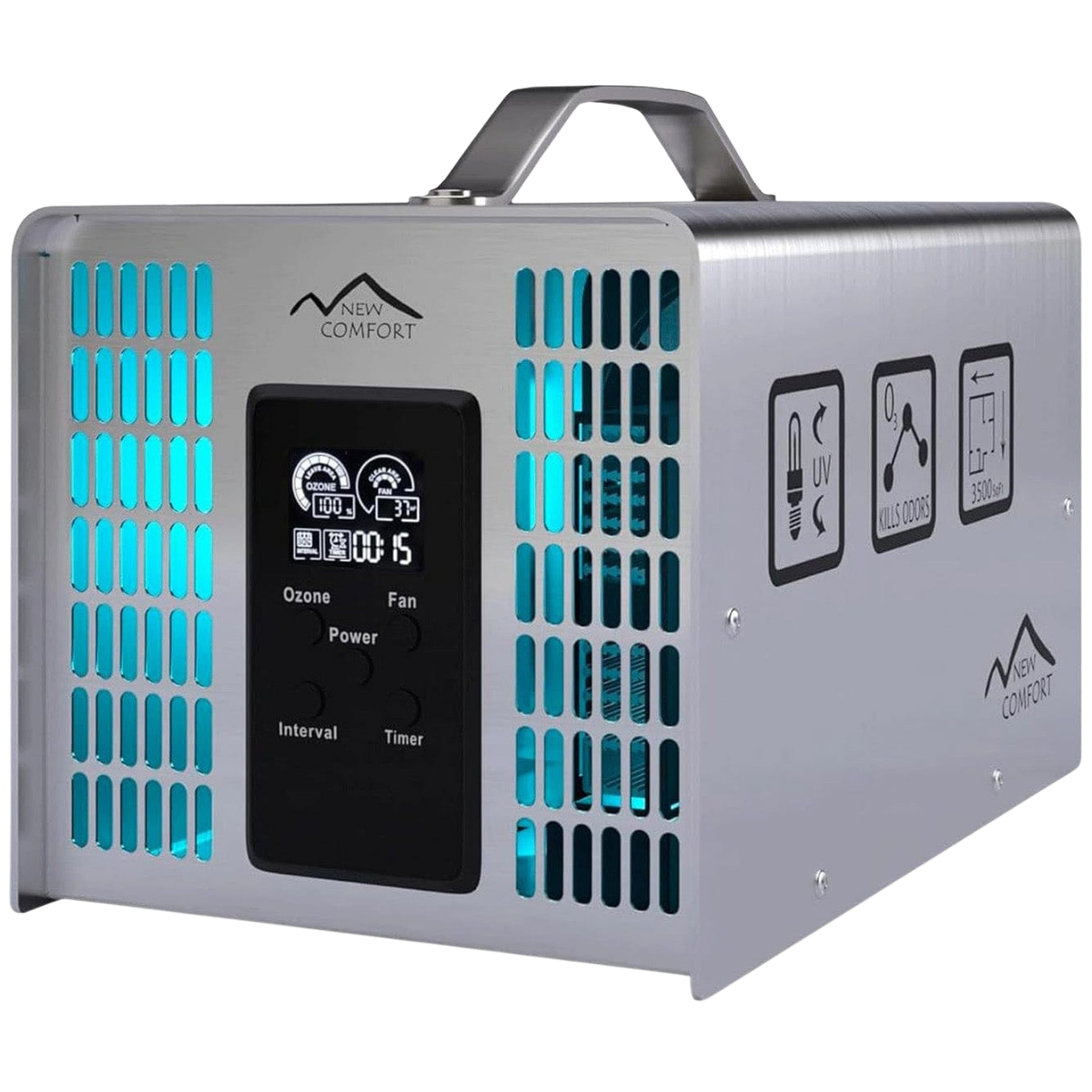 New Comfort SS12000 Stainless Steel 9,000 to 14,000 mg/hr Commercial PLCOZ12K Ozone Generator - Main