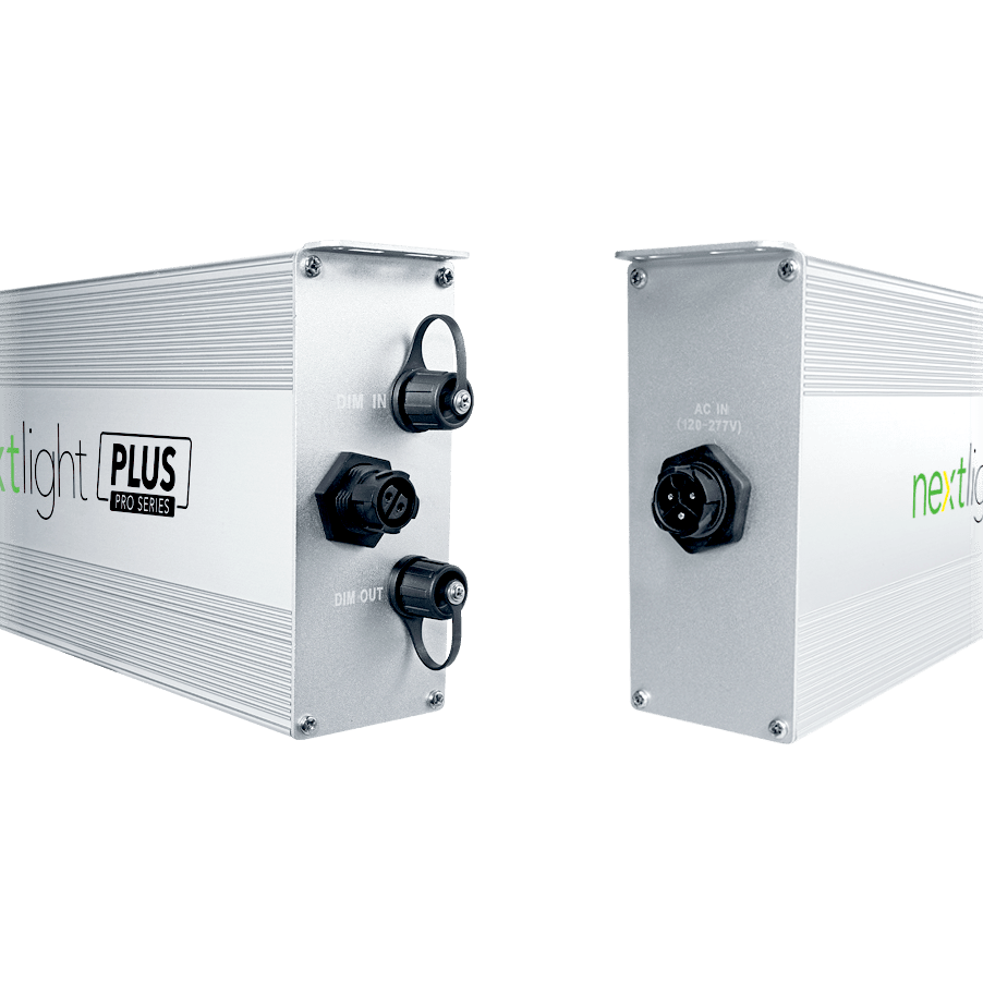 NextLight Plus Pro LED Grow Light - Drive showing both ends with Hook-ups