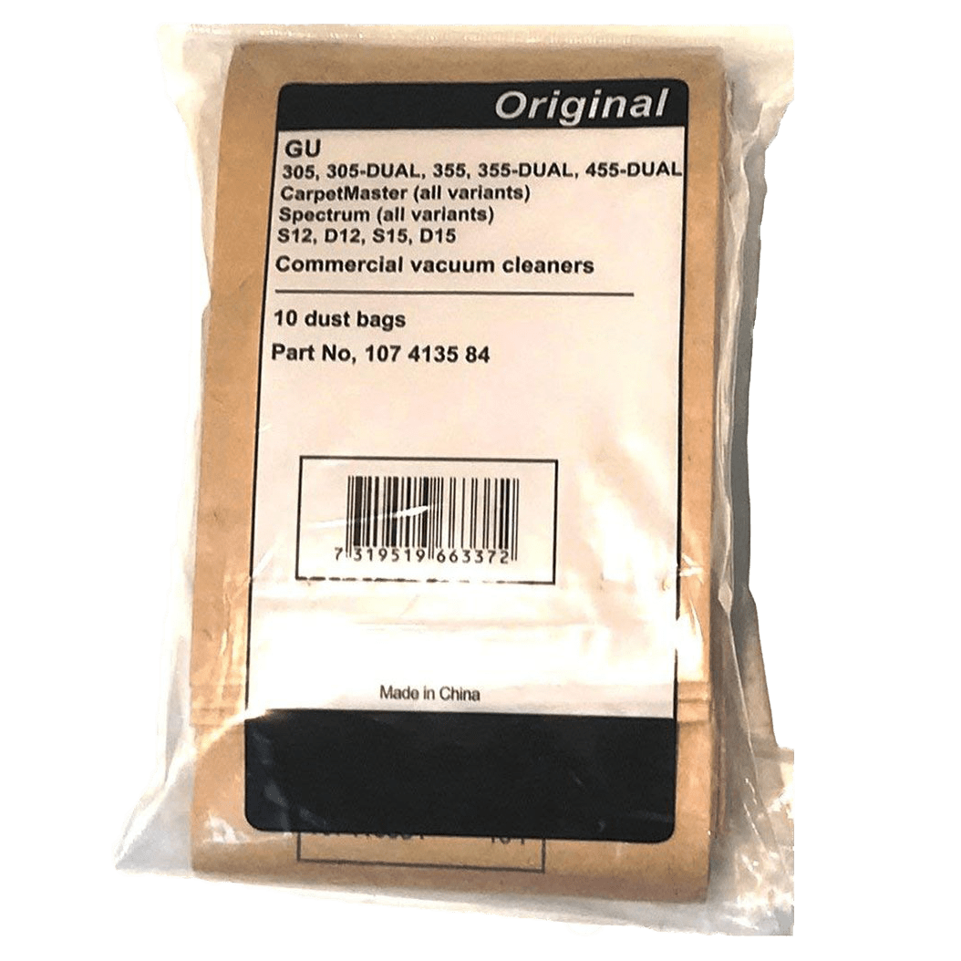 Nilfisk Advance Dust Bags for Clarke CarpetMaster & Nilfisk Advance Spectrum Vacuums 10 Pk 107413584 - Pack