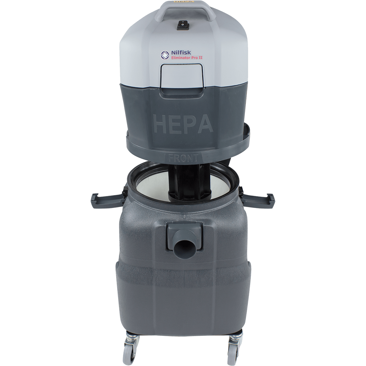 Nilfisk Eliminator Pro 2 HEPA Vacuum - open to see bag