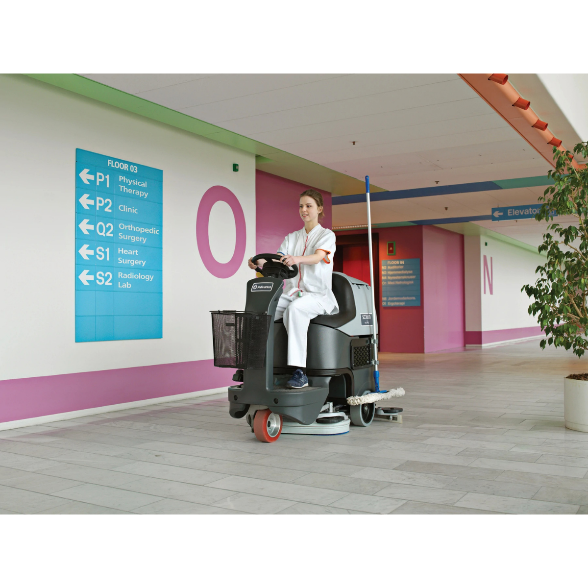Nilfisk SC3000 Battery Ride-On Floor Scrubber - Lifestyle 3
