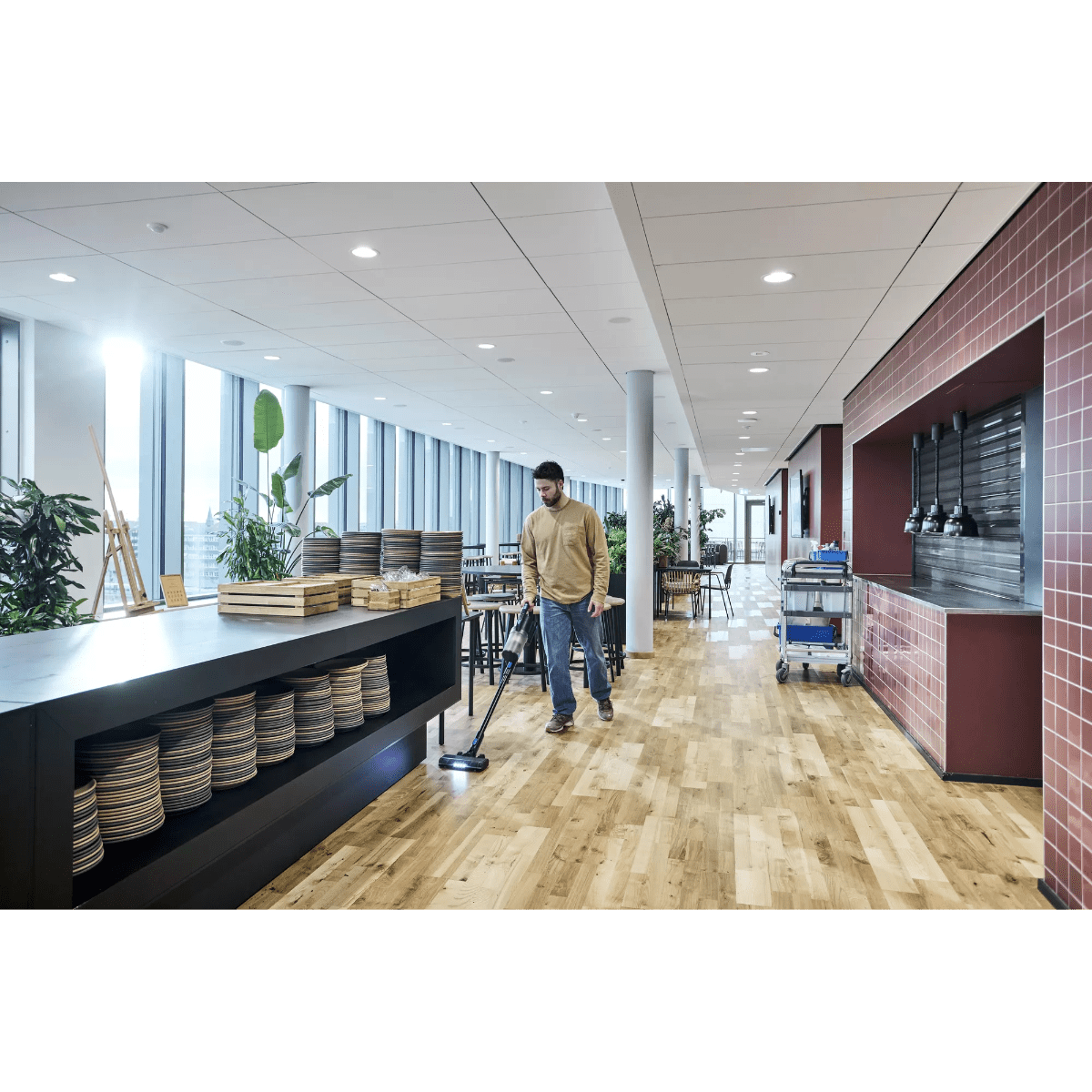 Nilfisk VU200 Cordless Stick Industrial HEPA Vacuum - Lifestyle 3