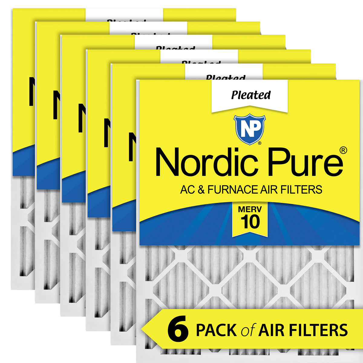 Nordic Pure MERV 10 1-in. Pleated Furnace Filters (6 Pack) - Main