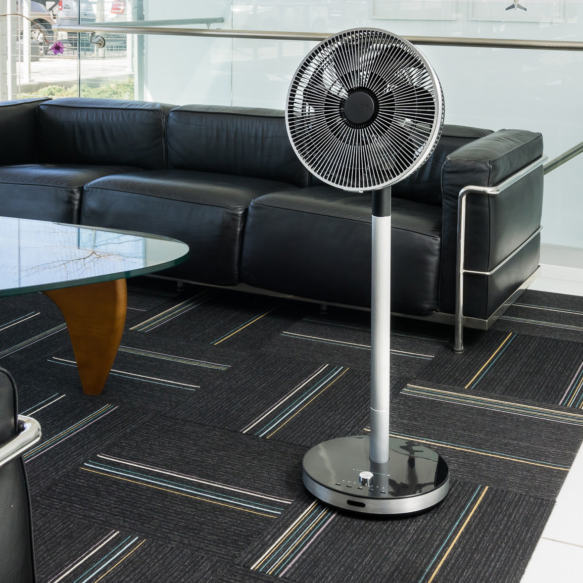 Objecto FLOW F5 Pedestal Fan - Black in Living Room