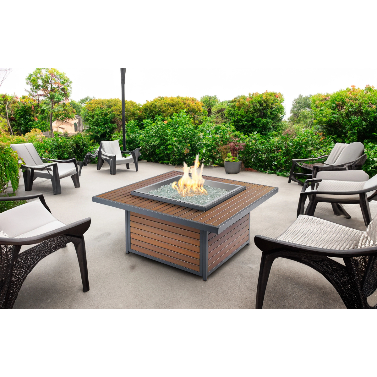 Outdoor Greatroom 40-In. Taupe Brooks Square Fire Pit Table - Lifestyle 3