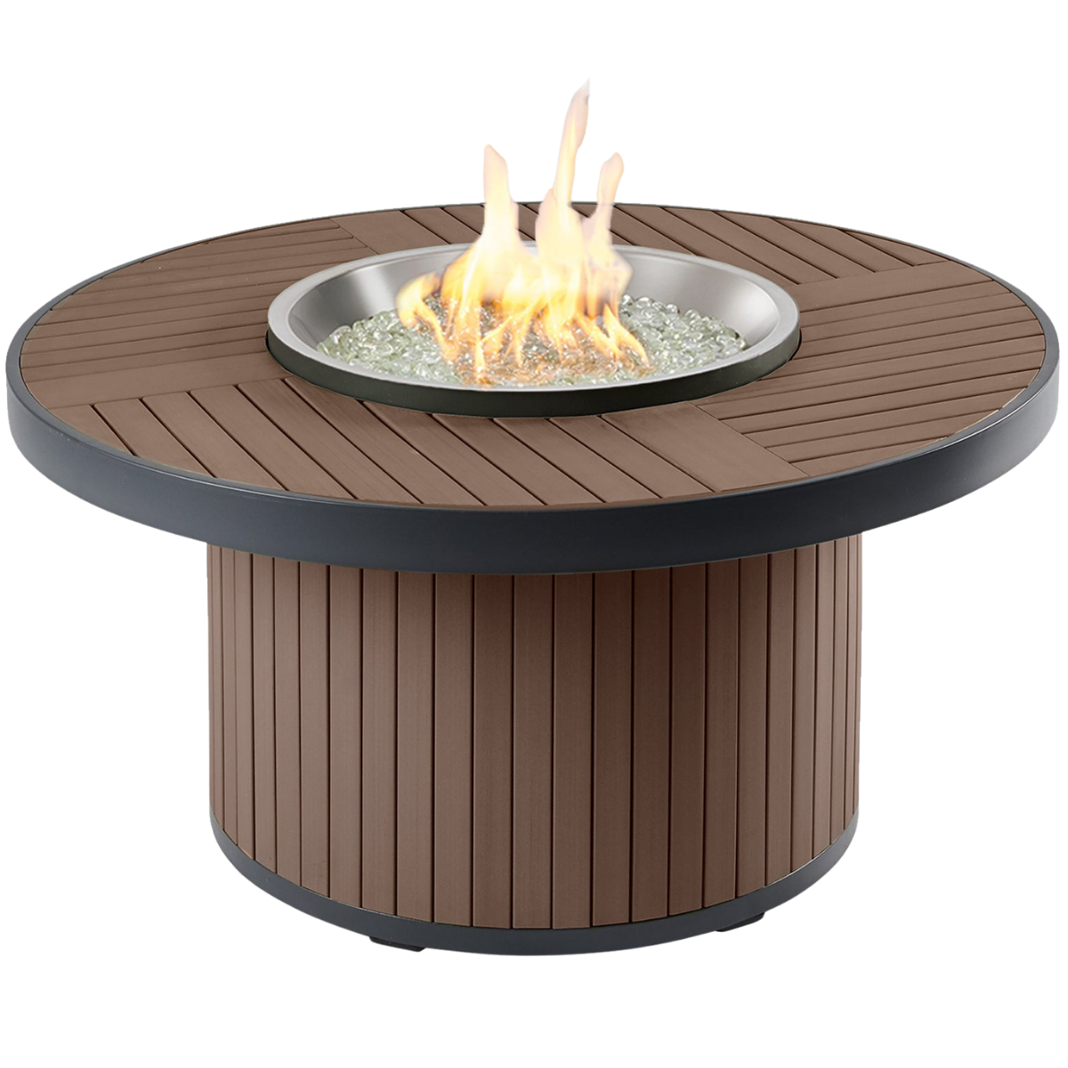 Outdoor Greatroom 42-In. Umber Brown Kenwood Round Gas Fire Pit Table - Main