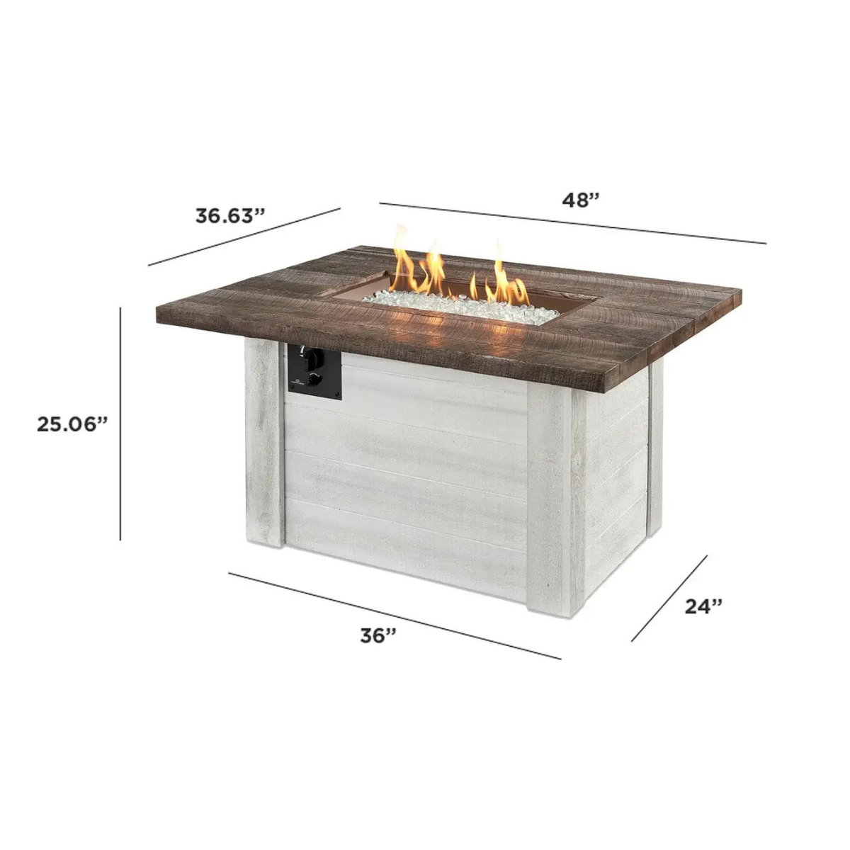 Outdoor Greatroom Alcott Fire Table - Dimensions
