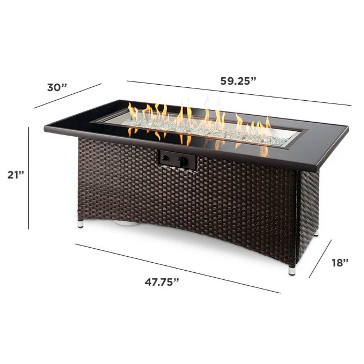 Outdoor Greatroom Balsam Montego Fire Table - Dimensions