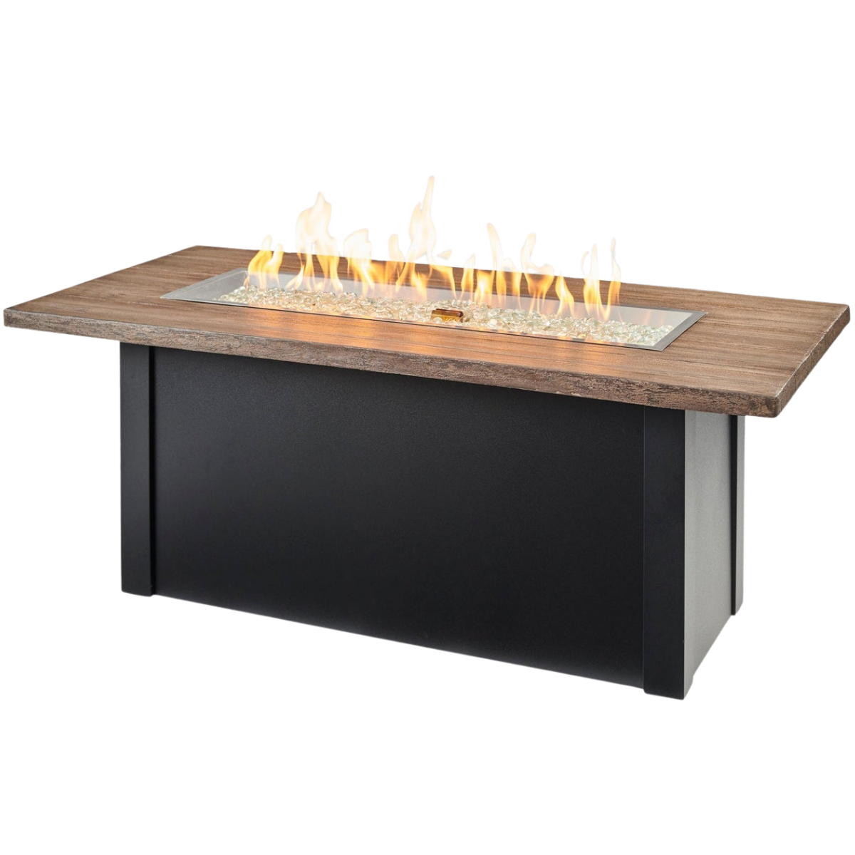 Outdoor Greatroom Havenwood with Driftwood Everblend Top Fire Table Black - Main