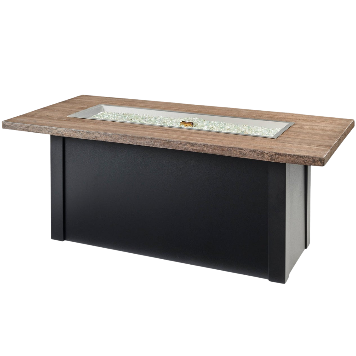 Outdoor Greatroom Havenwood with Driftwood Everblend Top Fire Table Black - Open