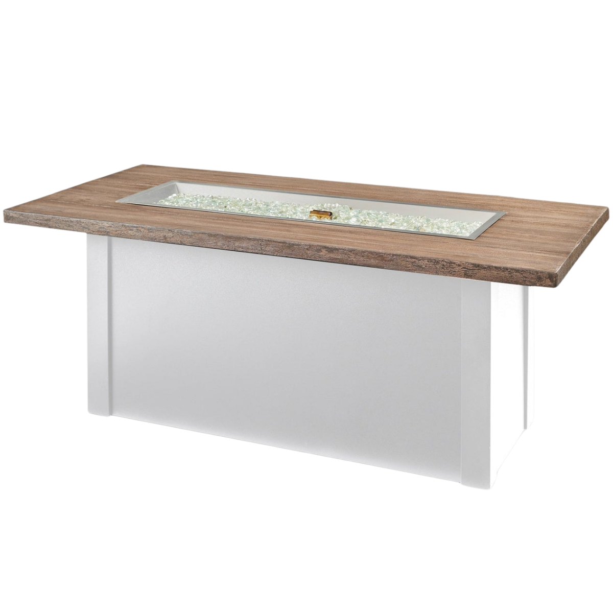 Outdoor Greatroom Havenwood with Driftwood Everblend Top Fire Table White - Open
