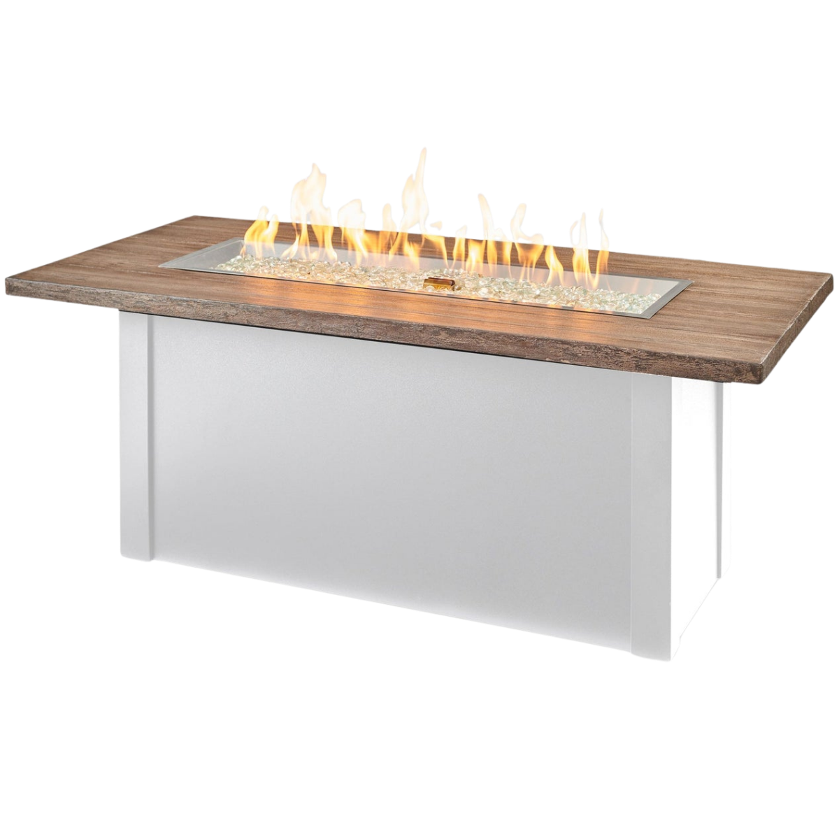 Outdoor Greatroom Havenwood with Driftwood Everblend Top Fire Table - White