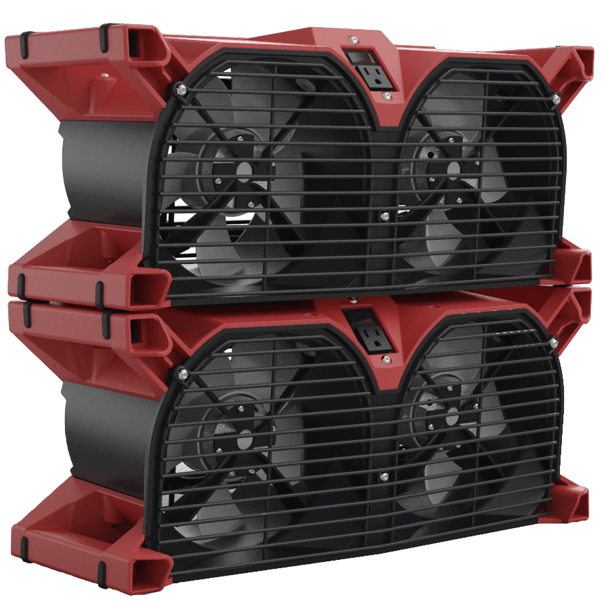 Phoenix Focus II Dual Axial Air Mover - Stacked - Red