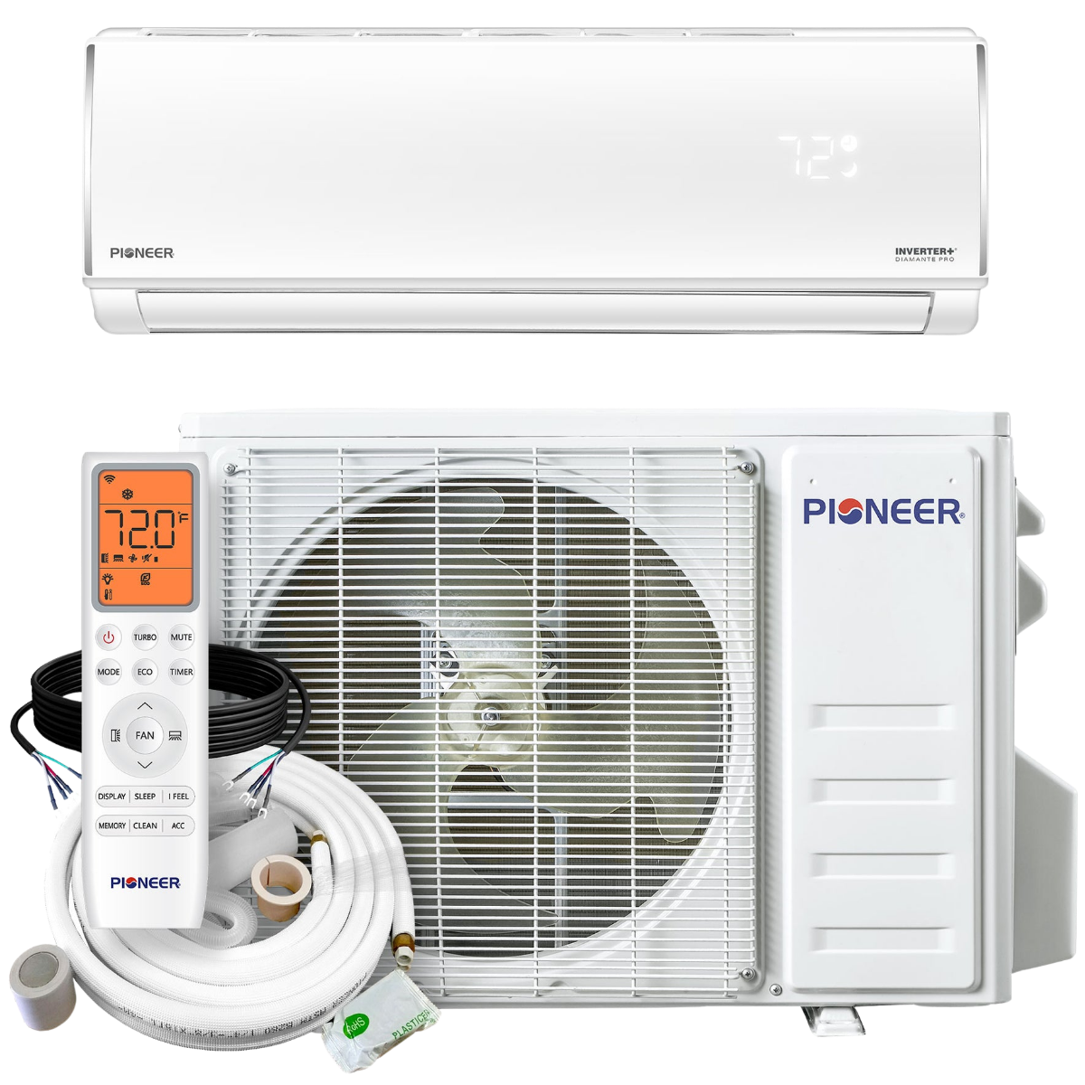 Pioneer 12,000 BTU Diamante Pro High-Wall Series Ductless Mini Split 115V - Main