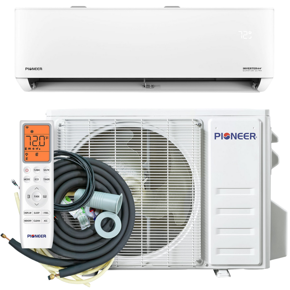 Pioneer 18k-24k BTU Quantum Ultra High-Wall Ductless Mini Split - with EZflex
