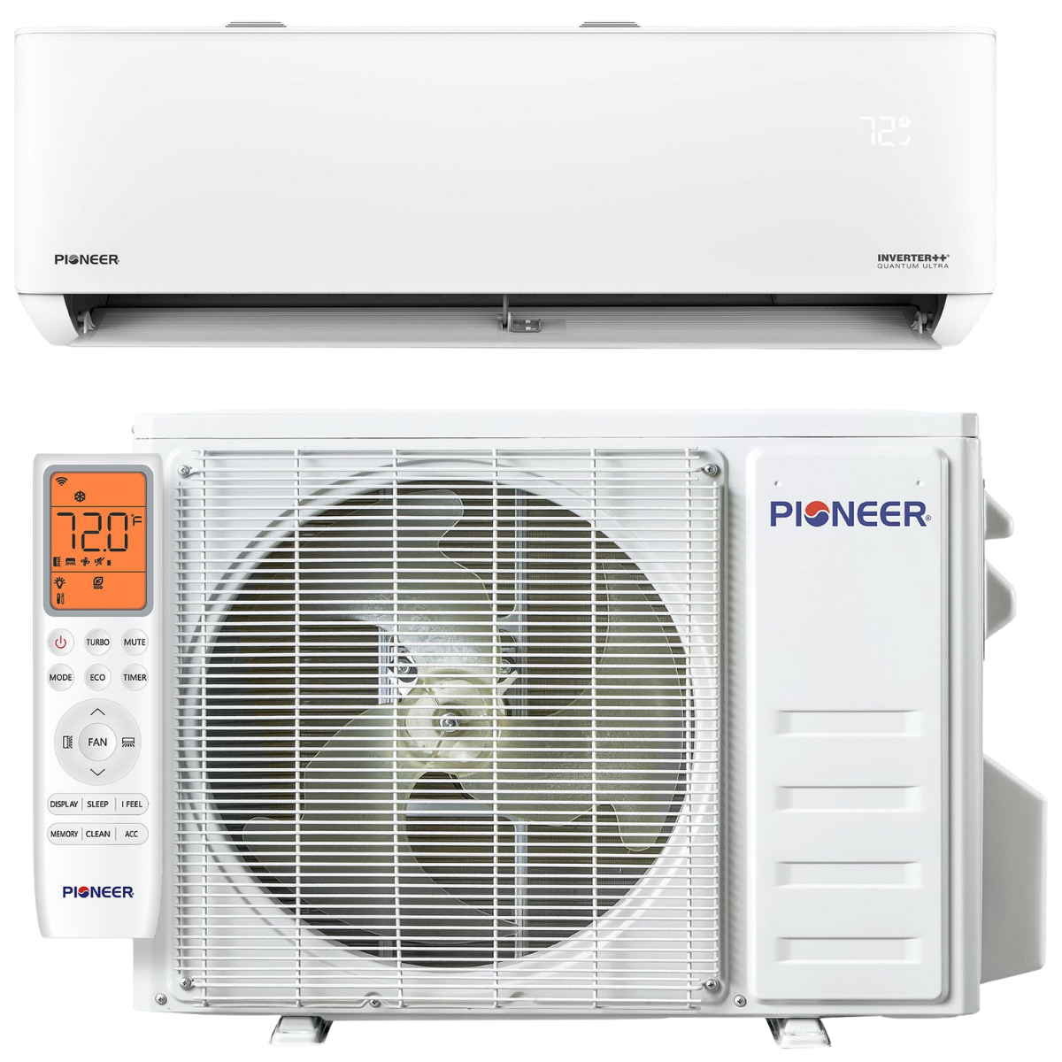 Pioneer 18k-24k BTU Quantum Ultra High-Wall Ductless Mini Split - without Lineset