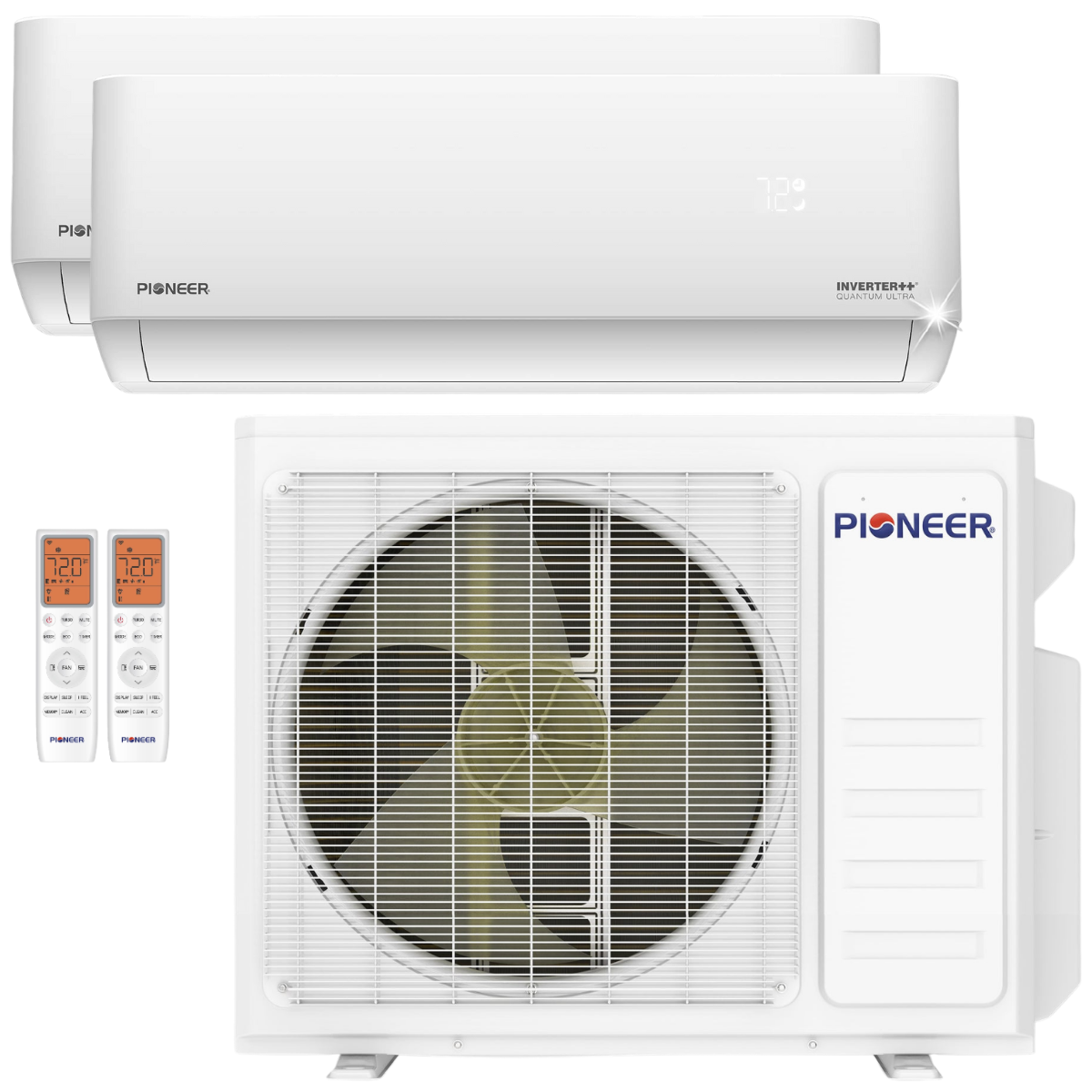 Pioneer 24,000 BTU Dual Zone Quantum Ultra Mini Split Heat Pump 12k + 12K - Main