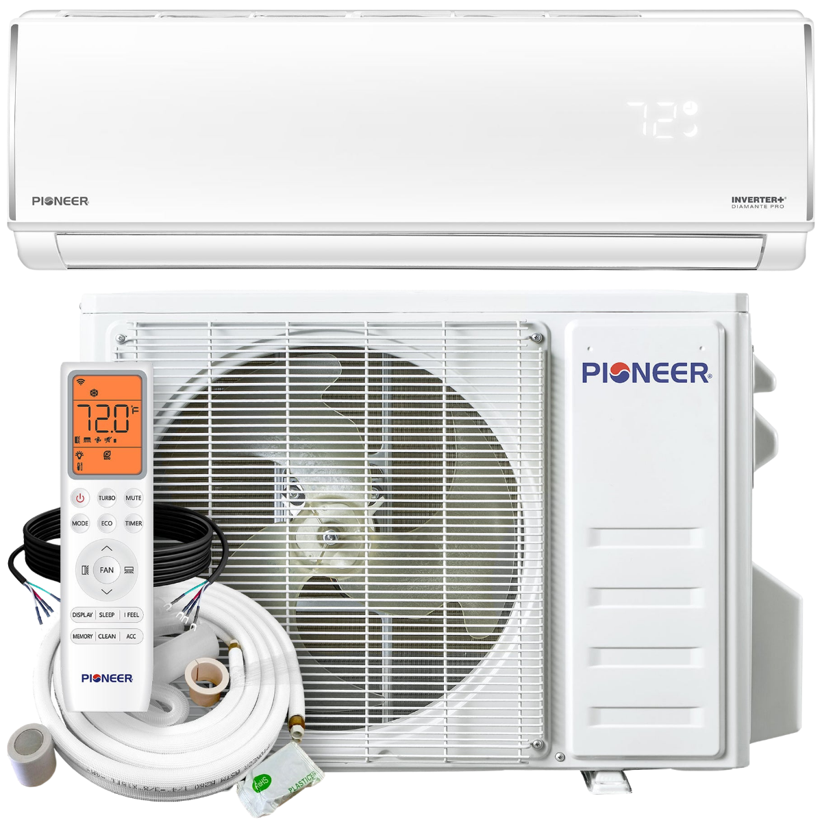 Pioneer 30,000 BTU Diamante Pro High-Wall Series Ductless Mini Split - Main