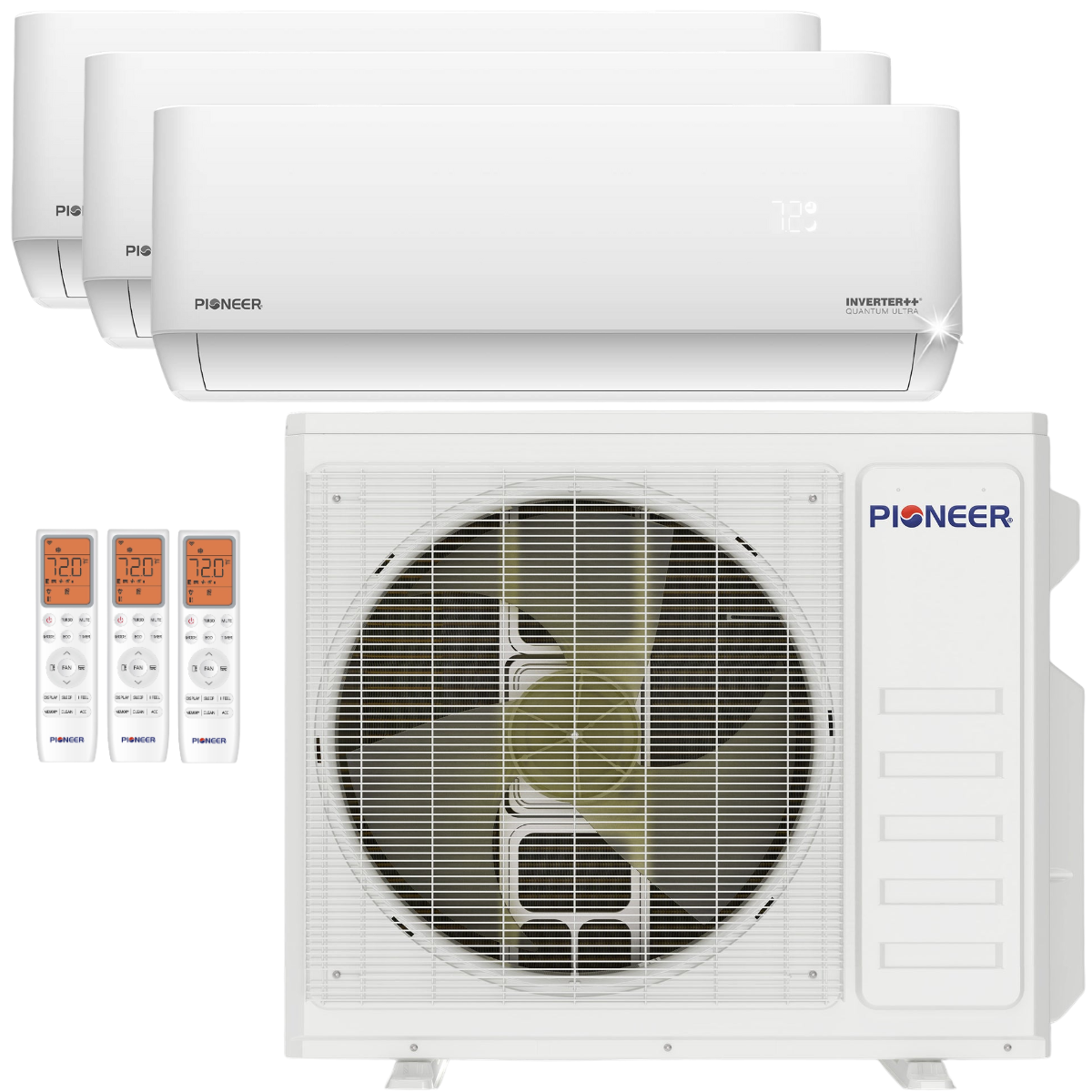 Pioneer 33,000 BTU Tri-Zone Quantum Ultra Mini Split Heat Pump 12k+12K+9k - Main